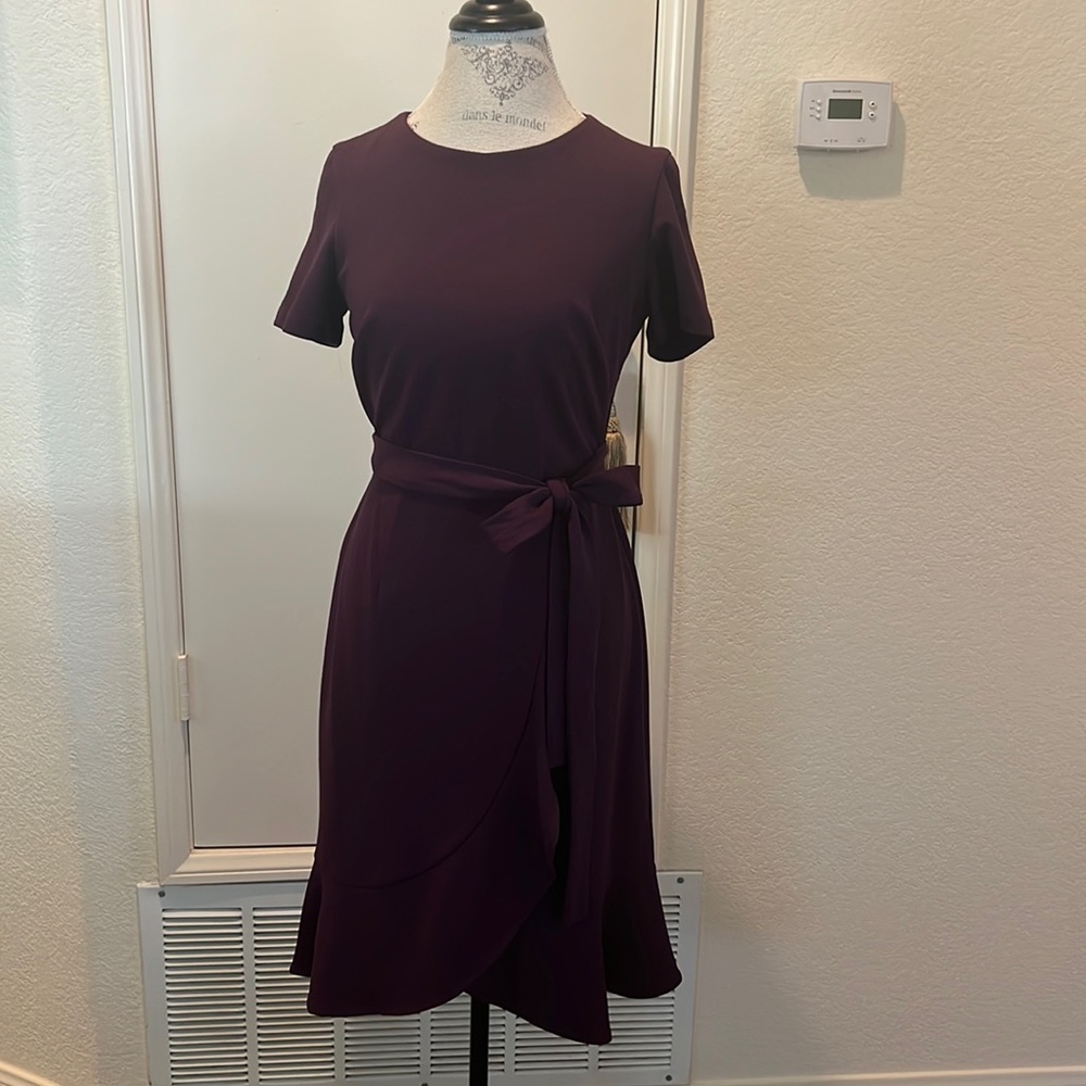 Shelby & Palmer purple dress with bow belt